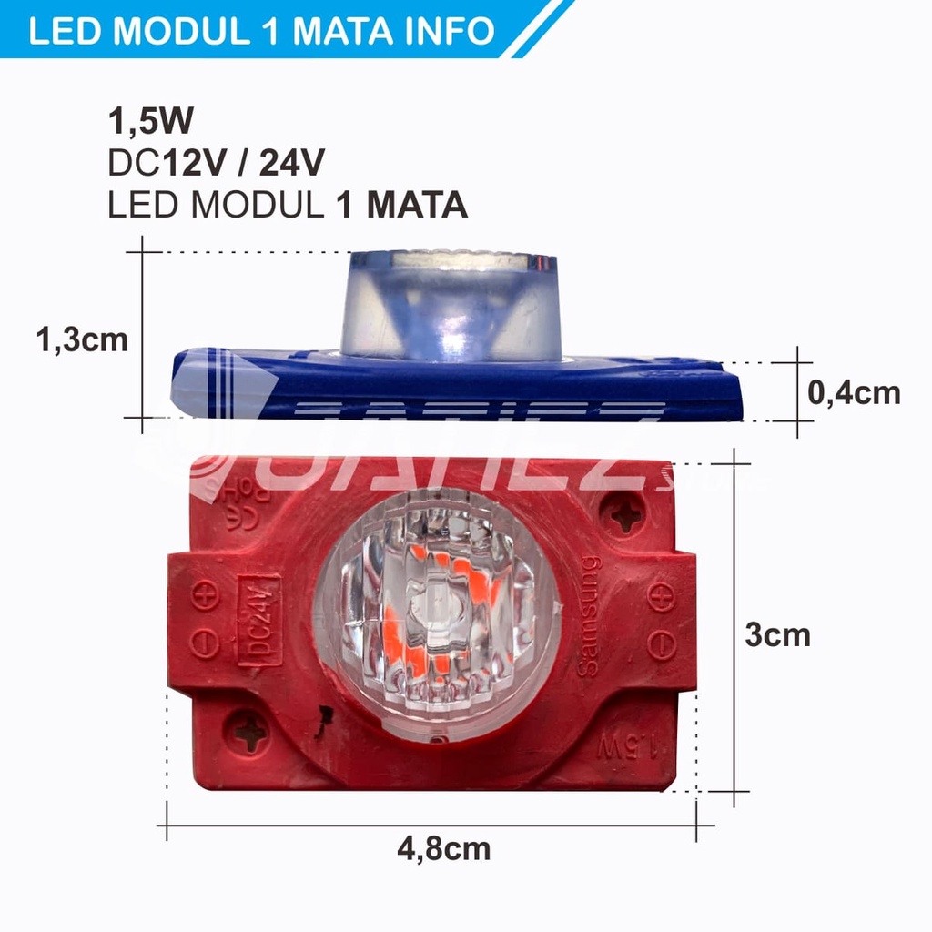 Lampu LED Modul 1 Mata Jumbo 12V  - LED 1 Mata Variasi Truk Samping Bak Kolong Mobil 12 Volt