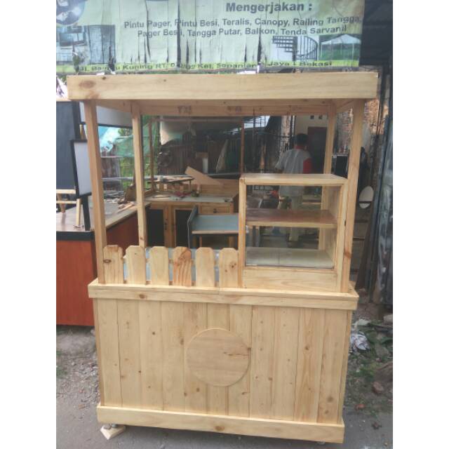 Gerobak Jualan Stand Booth Kayu Jati Belanda stand minuman gerobak makanan jualan