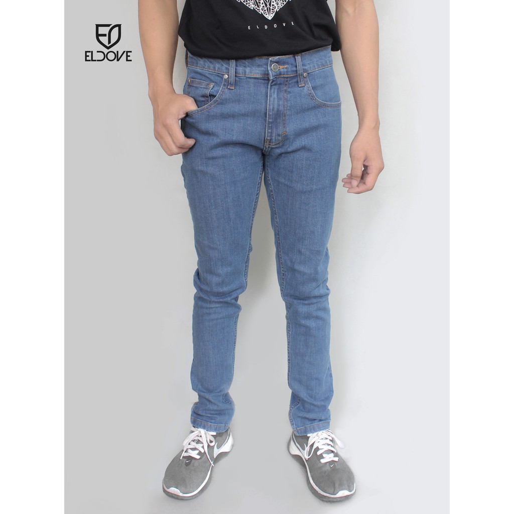 Eldove Denim  Jeans Stretch  Medium Blue 2022 Shopee Indonesia