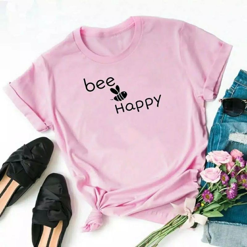 Fourfashion Kaos Wanita BEE HAPPY LB