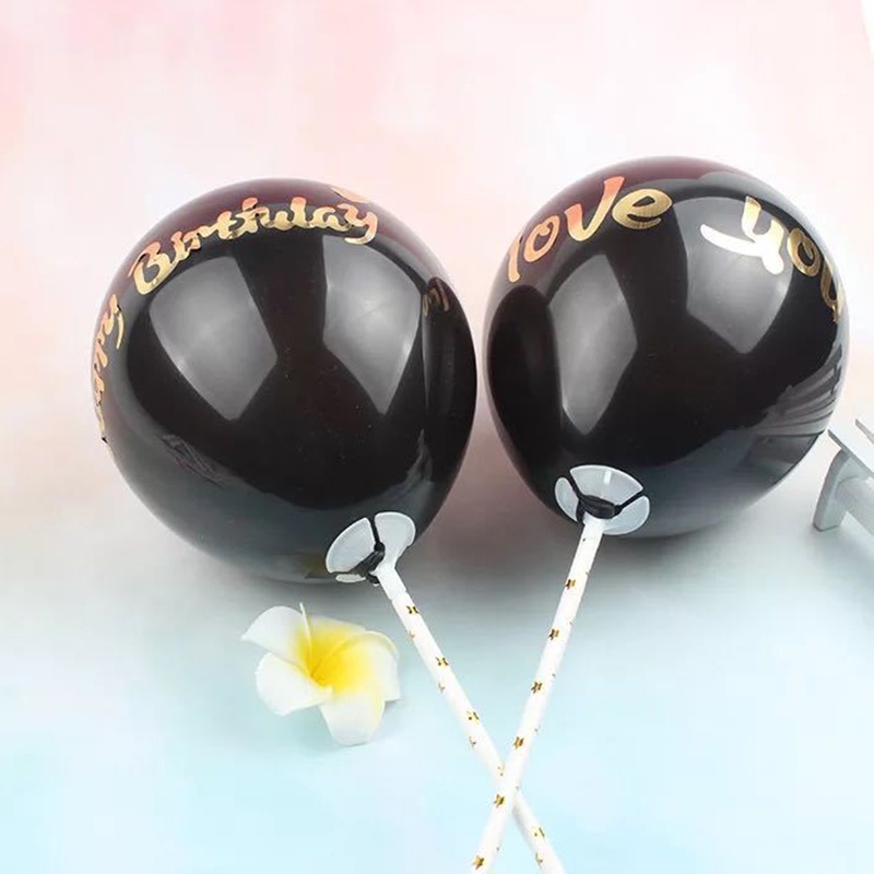 1 Set Topper Kue Bentuk Balon Warna Hitam Ukuran 5 inch Untuk Dekorasi Pesta Ulang Tahun