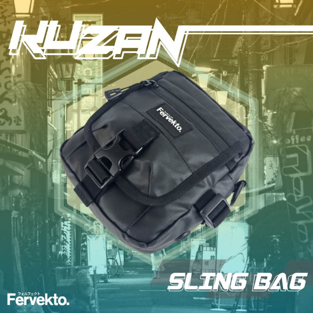 Tas Selempang Fervekto KUZAN slempang selendang slendang sling bag Distro Premium Anti air Waterproof Keren Murah Terbaru Cowok Pria