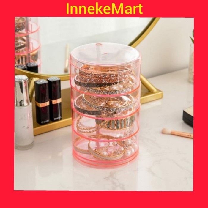 Kotak Perhiasan Putar Rak Kalung Gelang Cincin Aksesoris Jepit Rambut