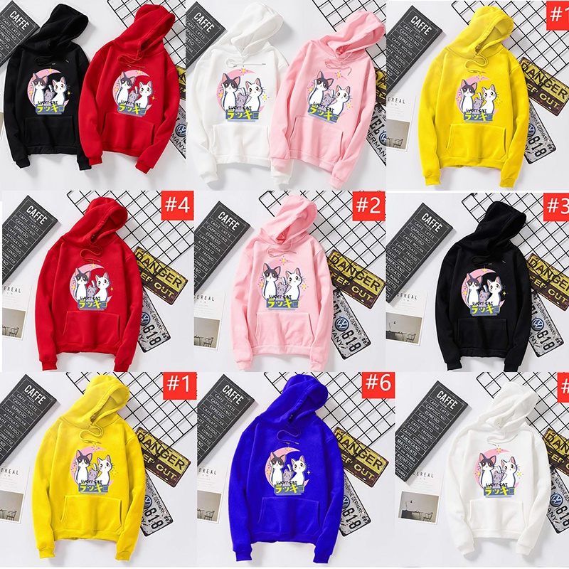 Lilipop.id Sweater Hoodie Wanita Lucky Cat Jumper Outwear