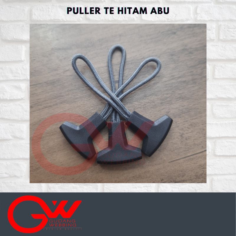 Tarikan Risleting | Puller Zipper | Puller TE Hitam Abu