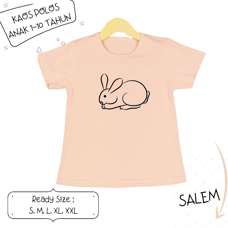 Baju Kaos Anak Cewek 3-12 tahun sampai Dewasa Jumbo RABBIT