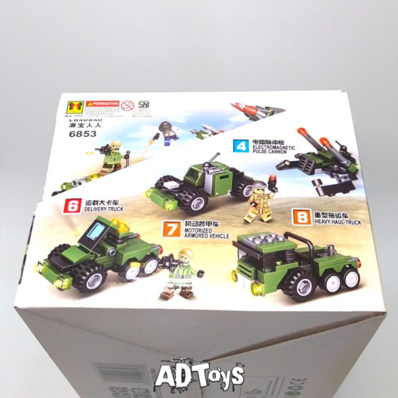 Mainan Bricks Lego Tentara Tempur 8in1 / Bricks Senjata 1Set 619Pcs Full