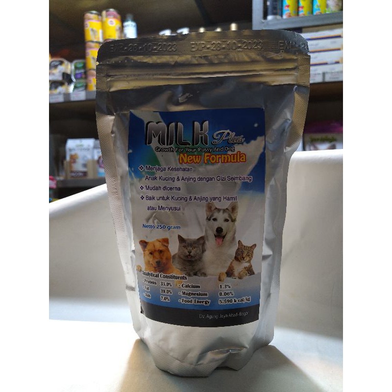MILK PLUS GROWTH FOR YOUR PUSSY AND DOG NEW FORMULA 200Gram - SUSU KUCING DAN ANJING MILK PLUS.