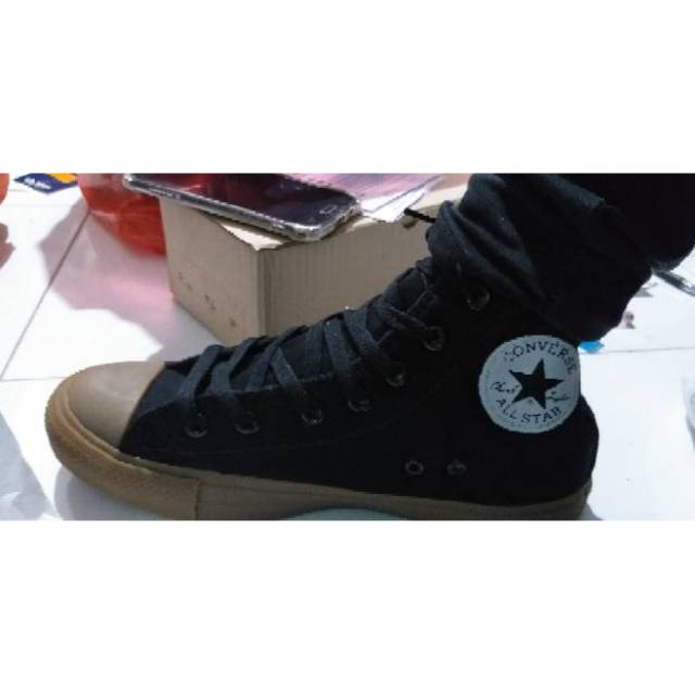 Sepatu Converse CT GUM HIGH BLACK HITAM SNEAKERS SEKOLAH KERJA KULIAH KADO HADIAH ULTAH COWOK CEWEK