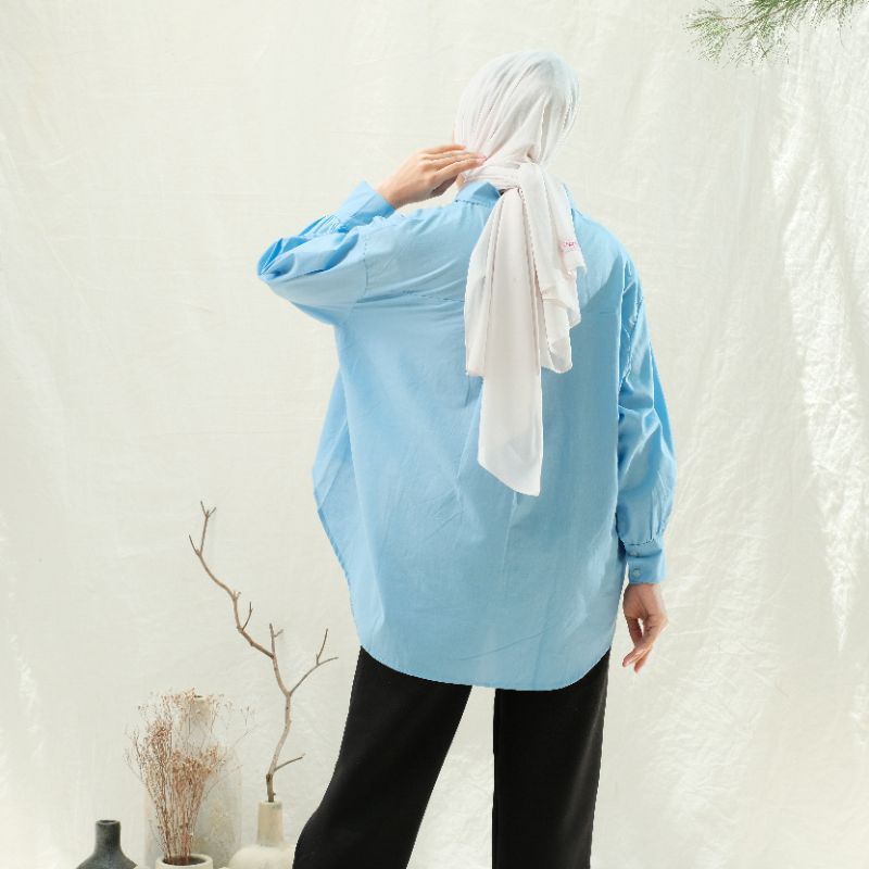 Kemeja Katun Oversize Serut Depan - Katun Shirt Oversize