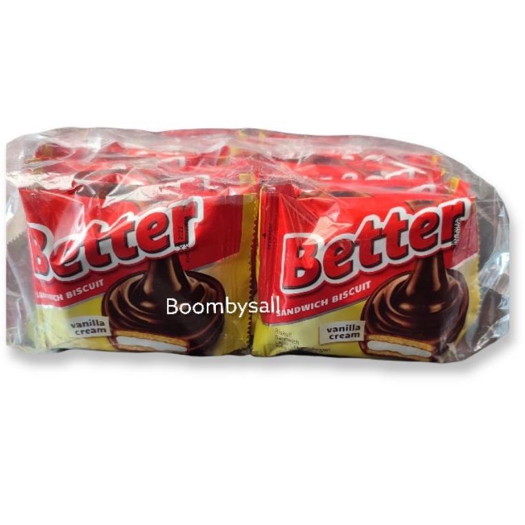 Biskuit Coklat Better vanila cream mayora/better lapis coklat jajanan jadul isi 10 PCS BREBES BOOMBY