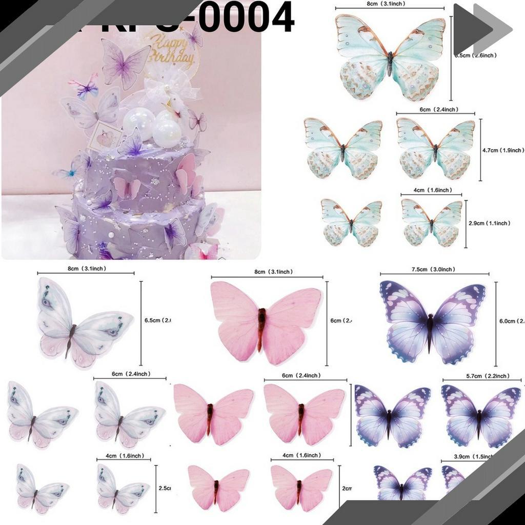 

UPGRADE GRKPS4 Cake topper hiasan kue kupu kupu butterfly pink ungu biru yamama baking