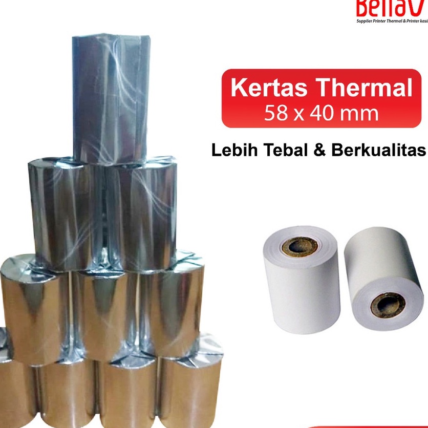 

kertas thermal printer uk 58 x 40 mm 10 Roll