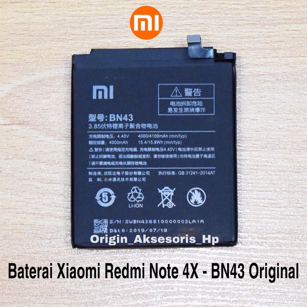 Battery Batre Baterai Xiaomi Redmi Note 4X BN43 BN 43 Original 100% Ori dc88