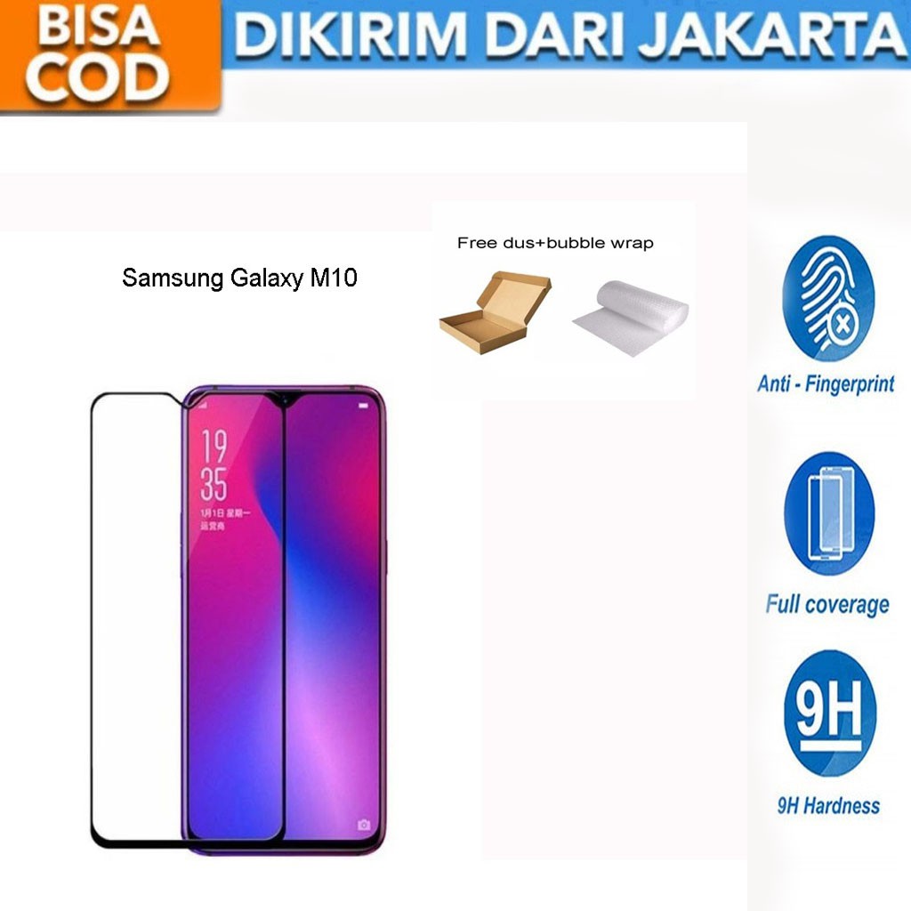 Samsung Galaxy M10 Full Cover/Full Screen Tempered Glass Screen Protector Anti Gores