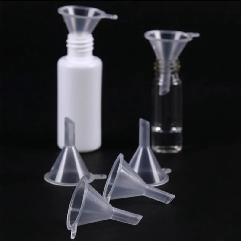 (JY)Corong mini kecil plastik transparan bening untuk refill parfum hand sanitizer minyak air es