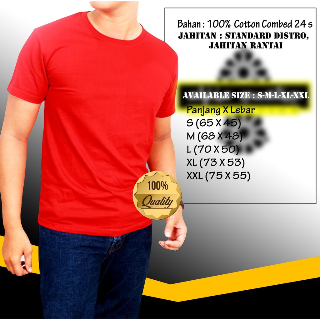 Kaos Polos Bahan Catton Kao Pria Termurah