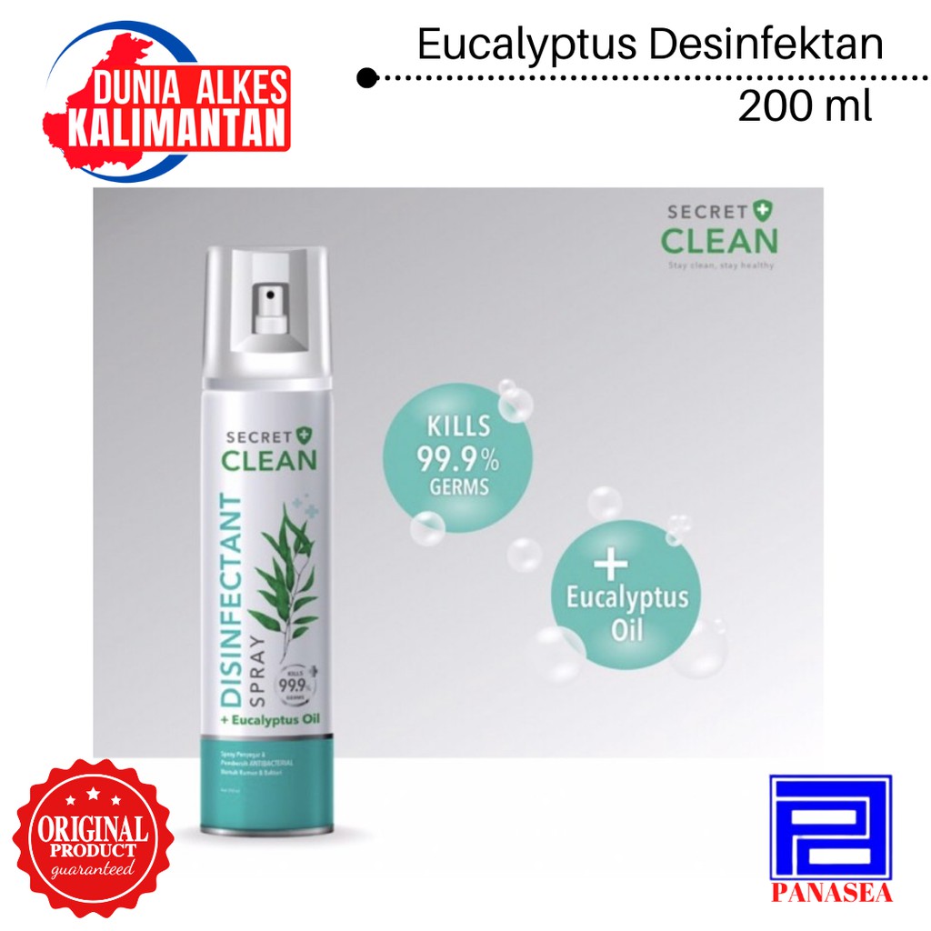 Jual Secret Clean Disinfectant Spray & Eucalyptus Oil 200ml Shopee