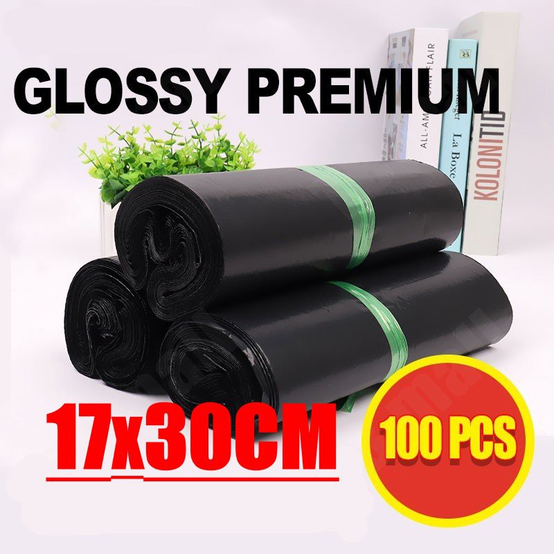 17x30 CM PLASTIK PACKING POLYMAILER PE BUNGKUS BARANG OLSHOP ONLINE  SHOP  KANTONG PLASTIK HITAM