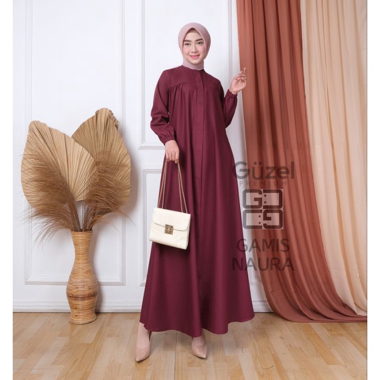 Gamis Naura polos Toyobo premium dress muslim wanita modern terbaru 2022 // baju gamis casual wanita