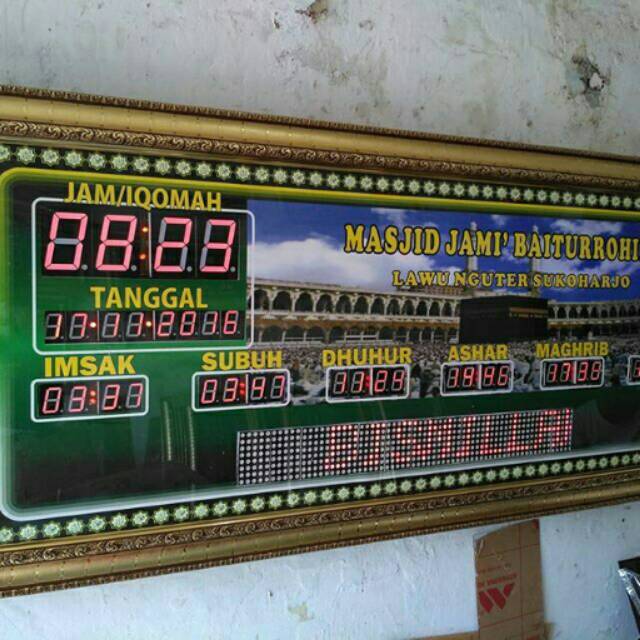 Jam Digital Masjid Ukuran 50x125 cm