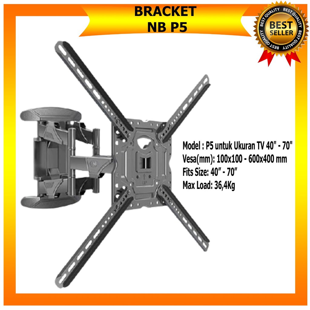 Bracket TV NORTH BAYOU 70 65 50 43 40 Inch, Swivel Brecket TV NORTH BAYOU NB P5