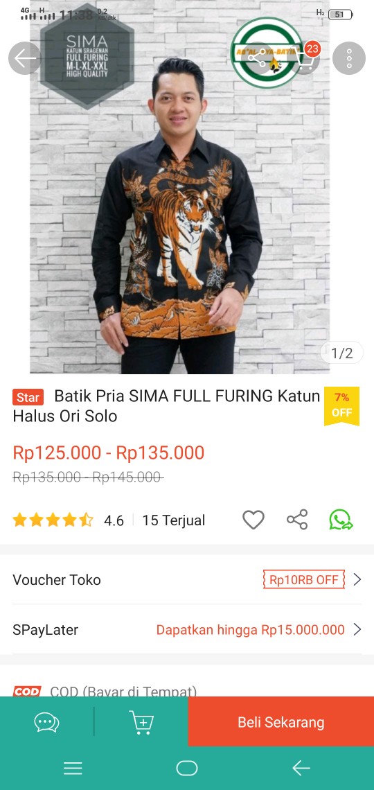 Batik Pria Sima Full Furing Katun Halus Ori Solo