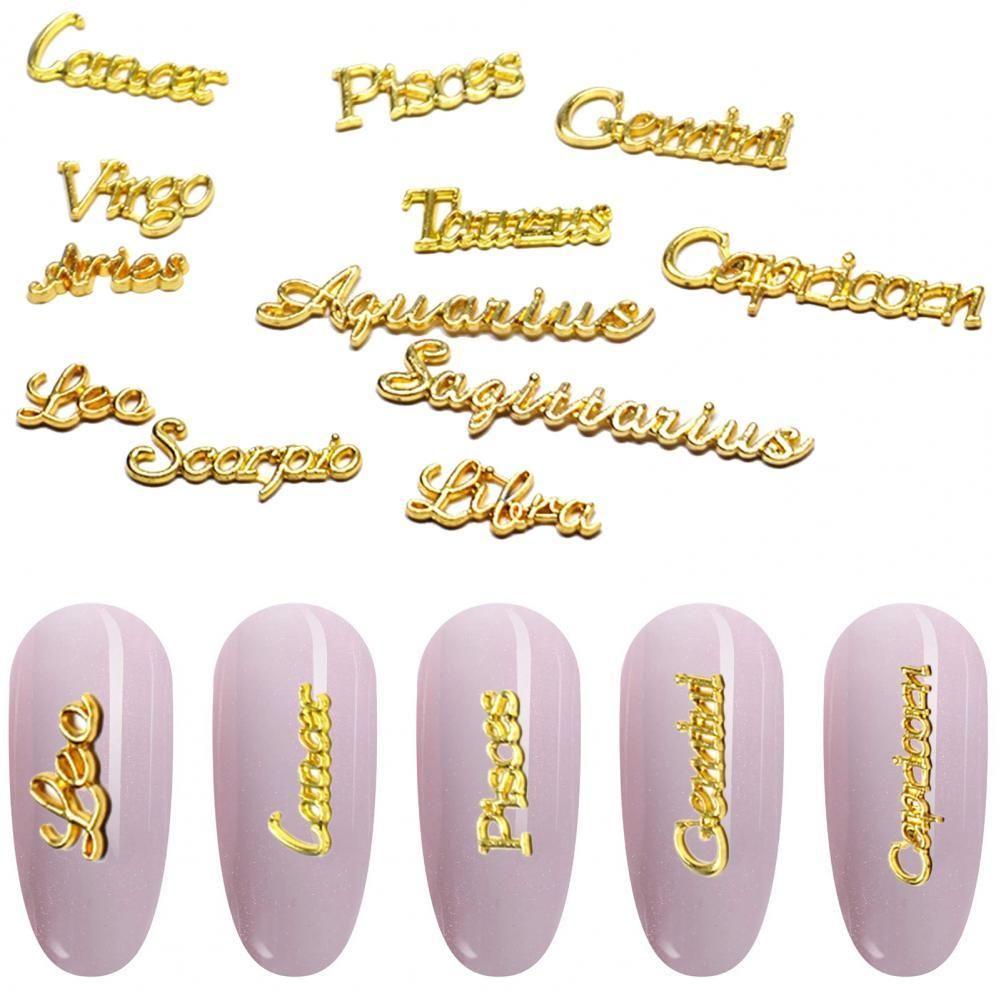 Mxbeauty Stiker Kuku 3D Motif Rasi Bintang Aksen Berlian Imitasi Untuk Aksesoris Nail Art / Manicure DIY