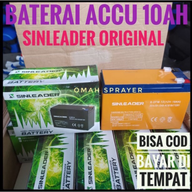 Baterai Accu Aki Sprayer Tengki Elektrik 10AH 12Volt SINLEADER ORIGINAL ASLI