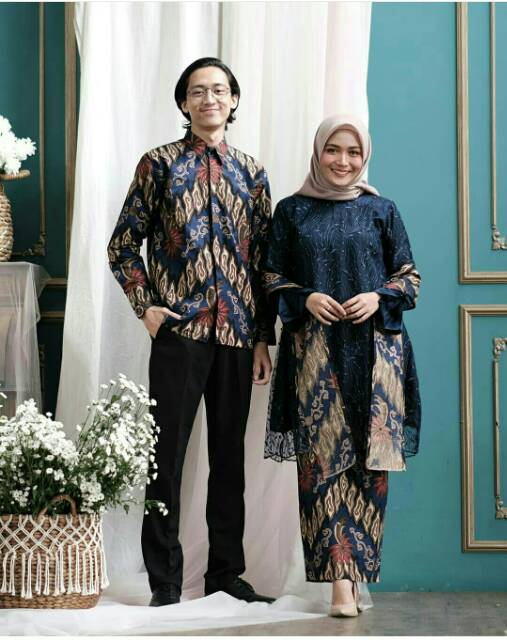 [NEW ARIVAL] SET COUPLE EMELY || SET BATIK COUPLE | SET KEBAYA LAMARAN | OUTFIT KEKINIAN BATIK KEBAYA MODERN