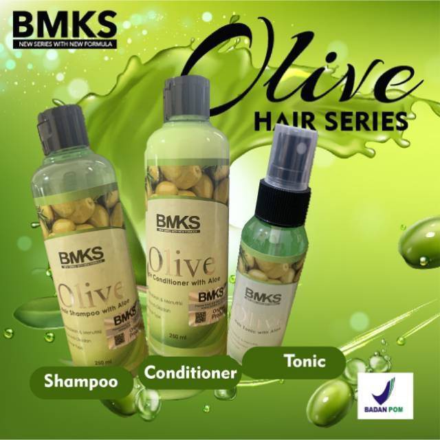 [3 Botol] Paket BMKS Olive (Shampoo + Conditioner + Hair Tonic) BPOM