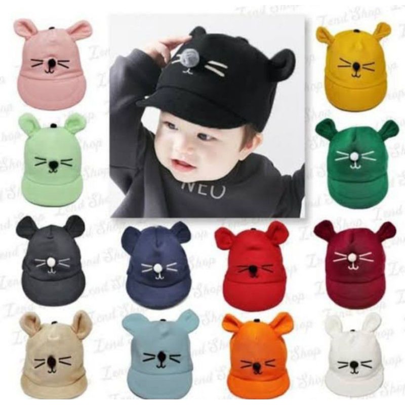 LYSASHOP - Topi Anak Bayi Lucu Motif Kucing/Topi Kupluk Bayi-1