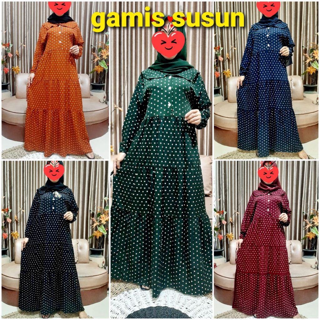 BEST SELLER GAMIS SUSUN JUMBO TERBARU 2022 RAYON RAMPEL LONG DRESS MIDI DASTER JUMBO LD 120 MOTIF BAJU MUSLIM KEKINIAN