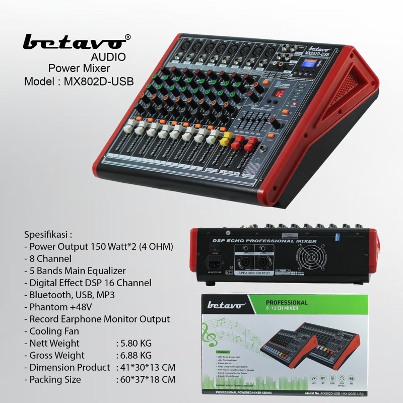 power mixer betavo mx 802 d original