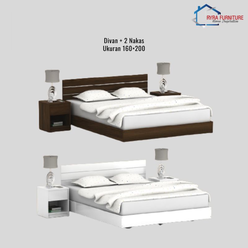 Divan/Tempat Tidur Free 2 Nakas GRANADA 160&180 BAVARIAN By Pro Design