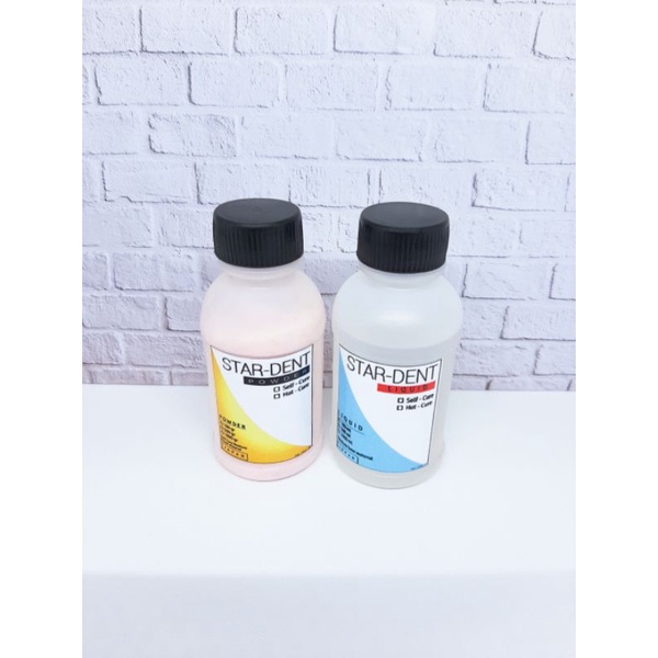 Lem gigi palsu yg patah ( 50ML ) bahan pembuat gusi gigi palsu 1 Paket Selfcuring
