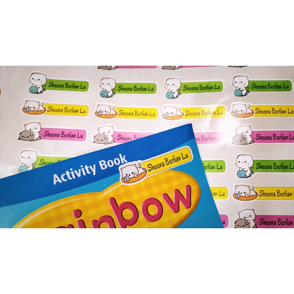 Stiker label Nama Custom/stiker Nama karakter/stiker karakter Nama Tahan Air PO 3 HARI