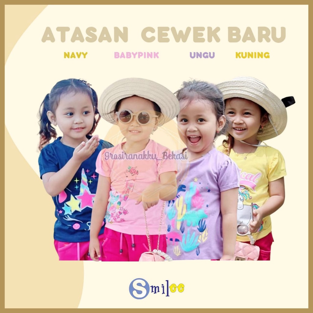 Atasan Smilee New Mix Motif &amp; Warna Size 1-5T