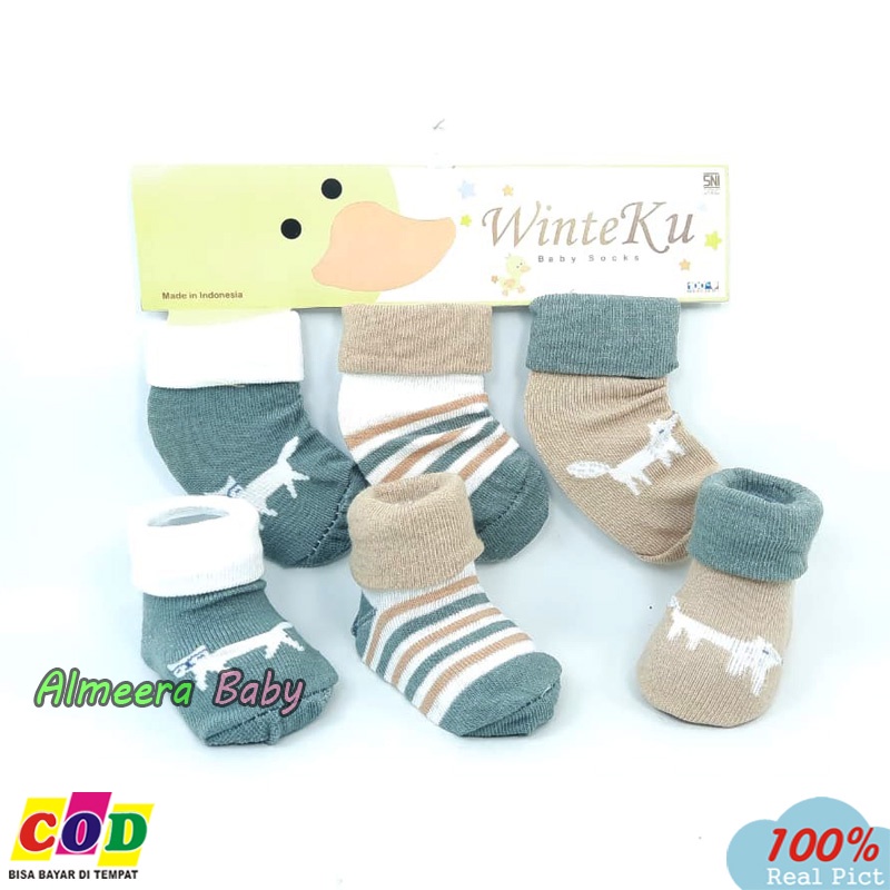 3 Pasang Kaos Kaki Bayi 3 in 1 Usia 3-12 Bulan Kualitas Premium