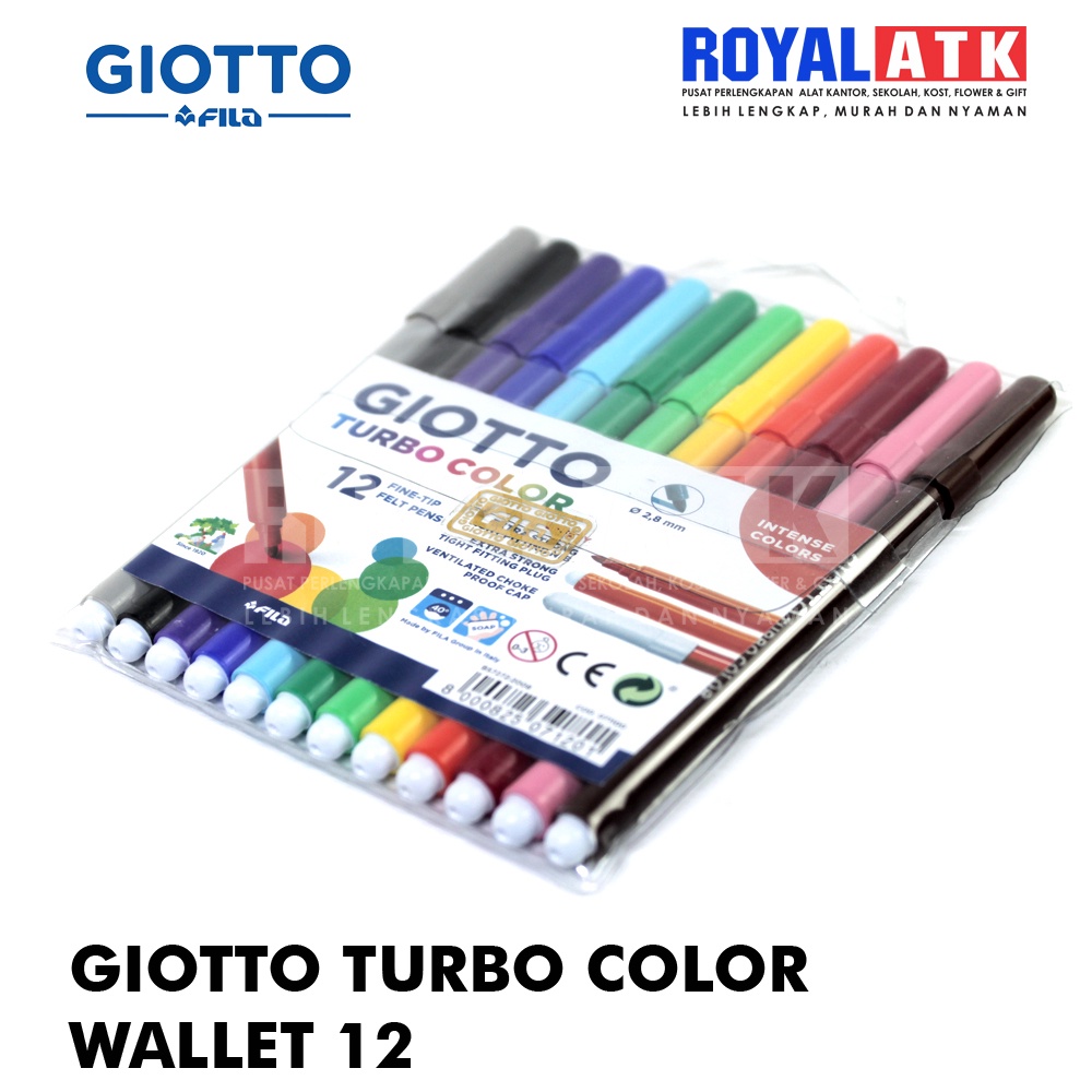 

Giotto Turbo Color Spidol Anak Washable Marker 12 Warna