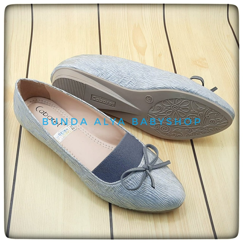 Sepatu Wanita CABARET Flatshoes Premium ABU Size 37 - 40 - Sepatu Flat Wanita Casual Good Quality