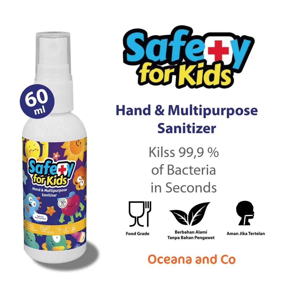 HAND SANITIZER FOOD GRADE AMAN UNTUK ANAK By SAFETY FOR KIDS 60ml