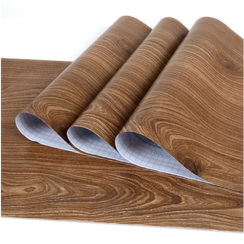 Wallpaper Stiker Kayu Coklat Natural Cocok Untuk Ruangan Furniture Lemari Pintu Meja