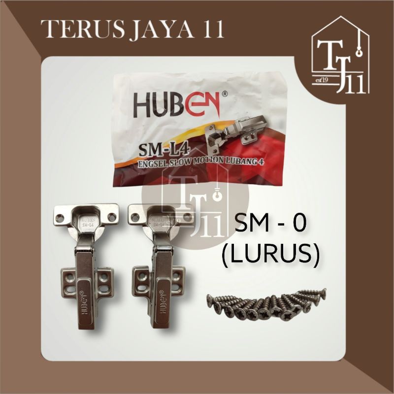 Engsel Sendok HUBEN Slow Motion LURUS/Engsel Sendok HUBEN SM-0 lubang 4/Harga per Pasang