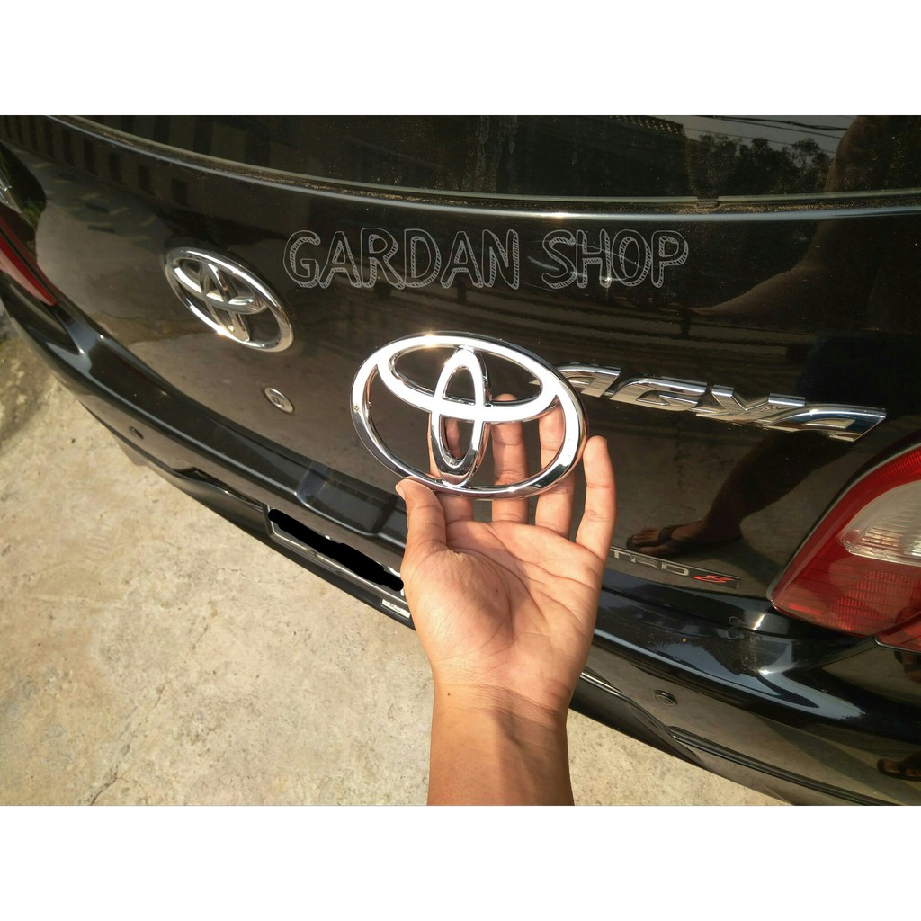 Emblem Lambang TOYOTA Chrome Belakang AGYA Logo Toyota For Toyota Agya Rear Warna Chrom