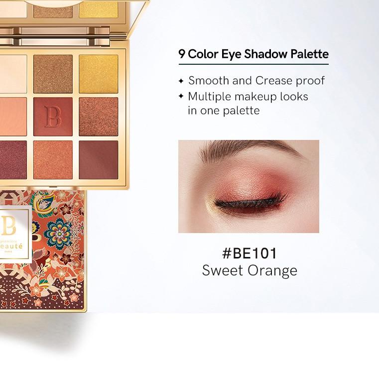 ✧ Premiere Beaute BATIK 9 Color Eye Shadow Palette All-in-one Blusher Highlighter Sweet Orange BE101