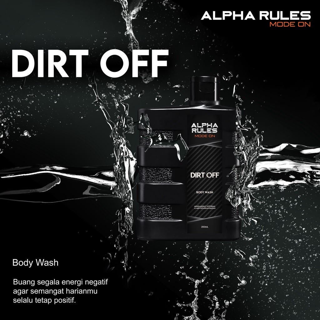 Alpha Rules Dirt Off | Sabun Mandi Cair Pria Maskulin | Body Wash Aloevera - 250 ml