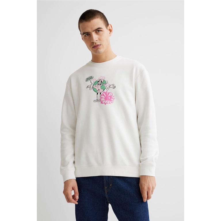 Crewneck H&amp;M Help Me Out Buddy Sweater HnM wanita pria