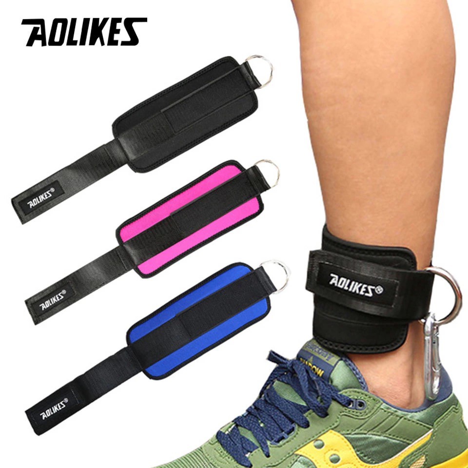 AOLIKES 7129 Ankle Strap D Ring - Leg Workout - Strap Wraps Gym Fitness