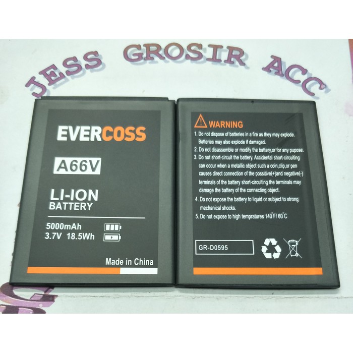 Baterai Battery Evercross Evercoss Cross A66V Double Power 5000Mah - Hitam